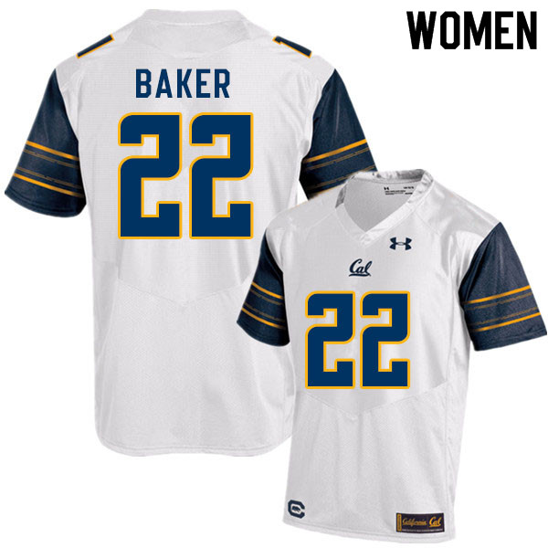Women #22 Justin Baker Cal Bears College Football Jerseys Sale-White - Click Image to Close